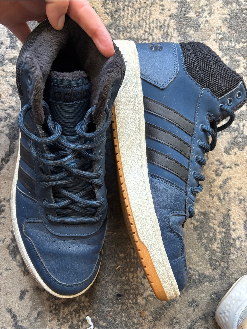 adidas Navy and Black High-Top Sneakers